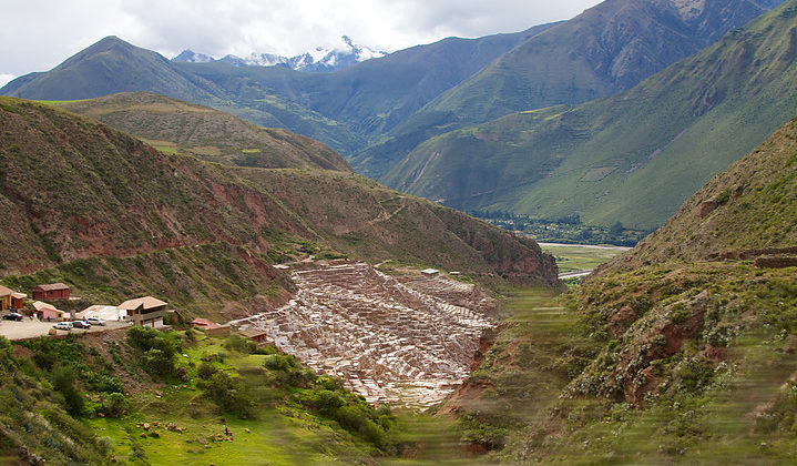 The Salinas salt pans are among the most amazing sights in the Cusco area, thousands of squares evaporating salty mineral water, active since Incan times. 

They don't look quite real as you come upon it hiding in the valley, like someone has pasted a white and pink cartoon image over the proper greens and browns of the steep valley. 

The salt pans are so different from other Incan sites, they are definitely worth the visit.